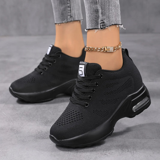 Local Us Stock 2025 Trending Products Walking Shoes Wedge Sneakers for Women and Ladies Sports Shoes Height Increasing Insoles
