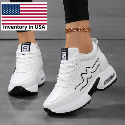 Local Us Stocks Trending Products 2025 Casual Sneaker for Women and Ladies Heel Wedge Women's Running Shoes