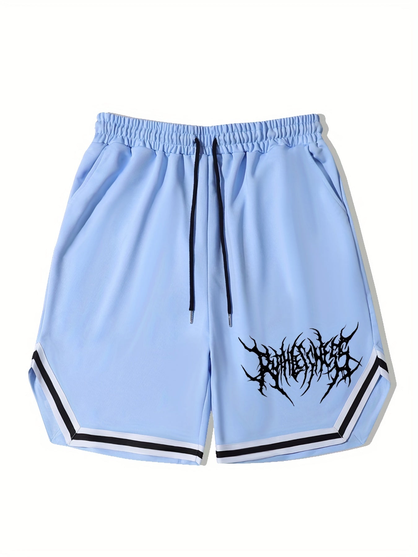 Men's Streetwear Shorts, Graphic Drawstring Stretchy Short Pants For Comfort & Casual Chic Style, Summer Clothings Men's Fashion Outfits