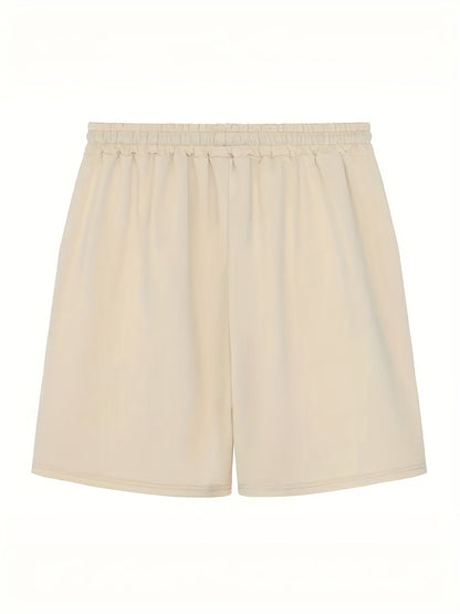 Stretchy Graphic Drawstring Shorts - Men's Comfortable Streetwear Pants for Casual Chic Style, Summer Fashion Outfits with Elastic Waistband and Relaxed Fit