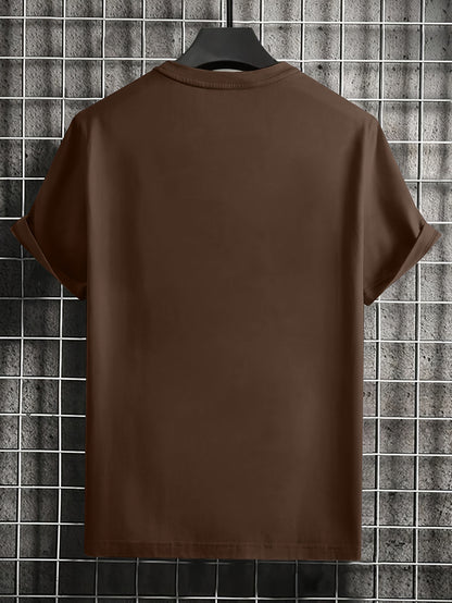 Letter Print, Men's Graphic Design Crew Neck T-shirt, Casual Comfy Tees Tshirts For Summer, Men's Clothing Tops For Daily Vacation Resorts