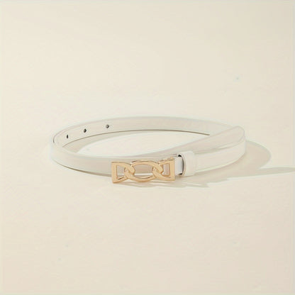 4pcs PU Leather Belts For Women Skinny Waist Belts With Metal Buckle Solid Color Simple Pin Buckle Thin Belt For Pants Jeans Dresses