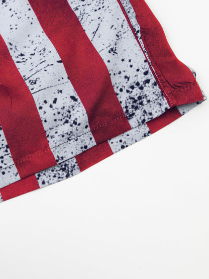 Men's Plus Size "American Flag" Graphic Shorts Beach Pants Holiday Shorts, Elastic Drawstring Sports Short Pants
