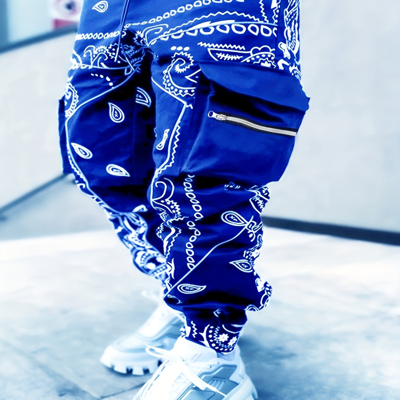 Multi Pocket Loose Fit Cargo Pants, Men's Casual Street Style Joggers with Drawstring for Spring Summer Outdoor Activities