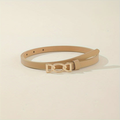 4pcs PU Leather Belts For Women Skinny Waist Belts With Metal Buckle Solid Color Simple Pin Buckle Thin Belt For Pants Jeans Dresses
