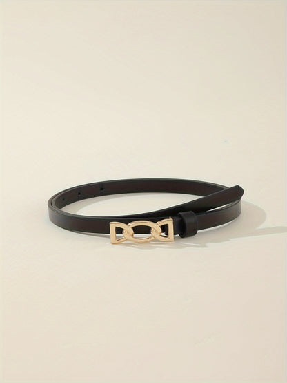 4pcs PU Leather Belts For Women Skinny Waist Belts With Metal Buckle Solid Color Simple Pin Buckle Thin Belt For Pants Jeans Dresses