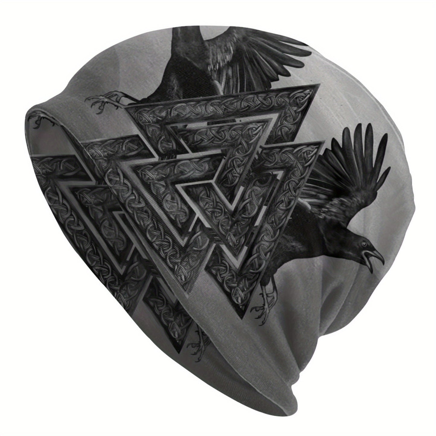 1pc Viking Thin Skullies Beanies Caps Hammer Of Thor Raven Wolf Hat For Unisex Ski Cap.