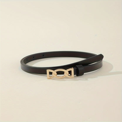 4pcs PU Leather Belts For Women Skinny Waist Belts With Metal Buckle Solid Color Simple Pin Buckle Thin Belt For Pants Jeans Dresses